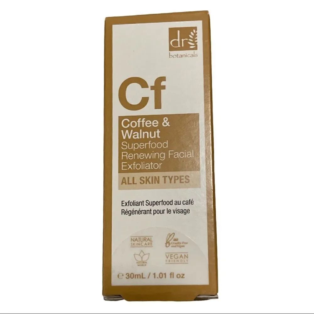 Dr Botanicals Superfood Coffee, Walnut Facial Exfoliator • NIB